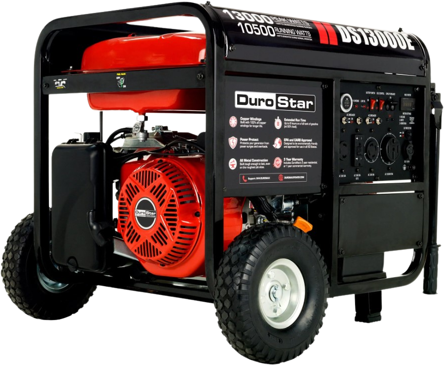Duromax, DuroMax / DuroStar DS13000E 10500W/13000W Electric Start Gas Generator New (Red Version of XP13000E)