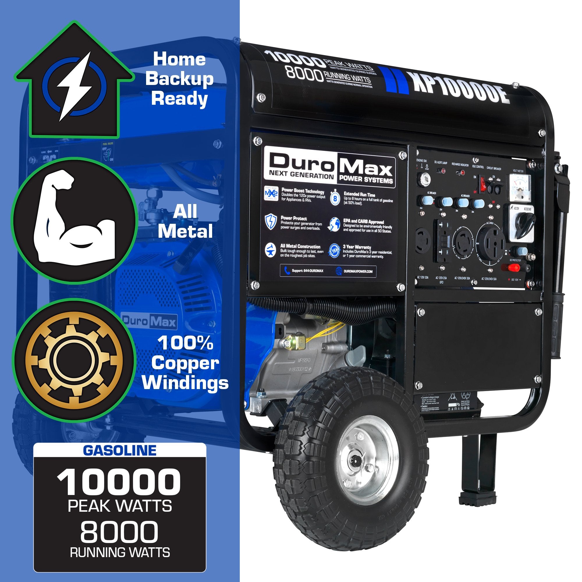 Duromax, DuroMax XP10000E 8000W/10000W Gas Electric Start Generator New
