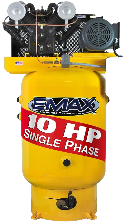 EMAX, EMAX EP10V080V1 Industrial Plus 10 HP 1-Phase 80 gal. Vertical Electric Air Compressor w/ Pressure Lubricated Pump New
