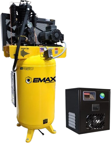 EMAX, EMAX ESP05V080I1PK  Industrial Plus Series 80 Gal. 5 HP 1-Phase Two Stage Silent Air Electric Air Compressor with 30 CFM Dryer New
