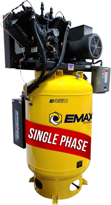 EMAX, EMAX ESP10V120V1 120 Gal. 10 HP 1-Phase 2 Stage Pressure Lubricated Silent Air System New