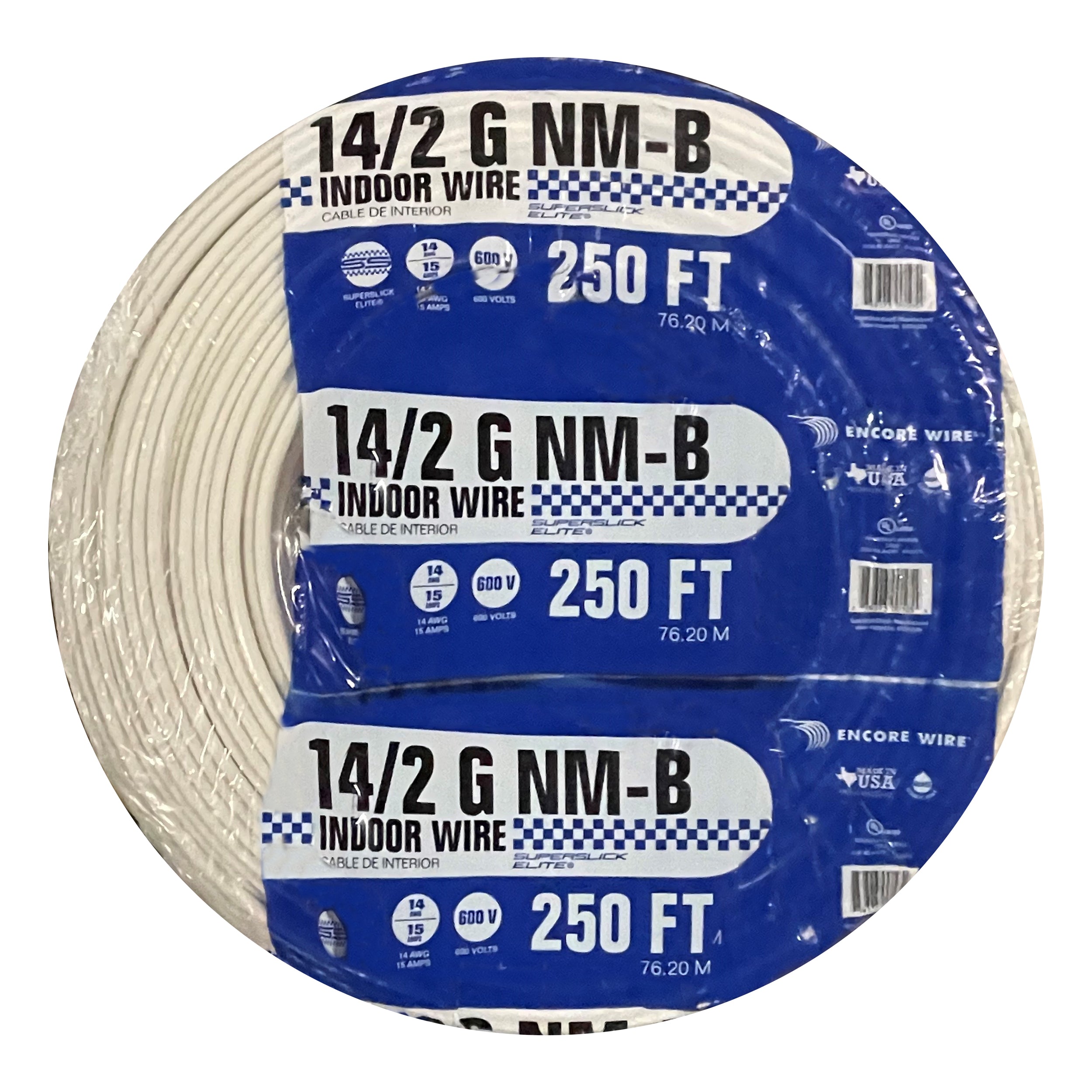 Encore Wire & Cable, ENCORE WIRE & CABLE 301210700030 14/2 + GROUND COPPER WIRE, NM-B CABLE, 250-FEET
