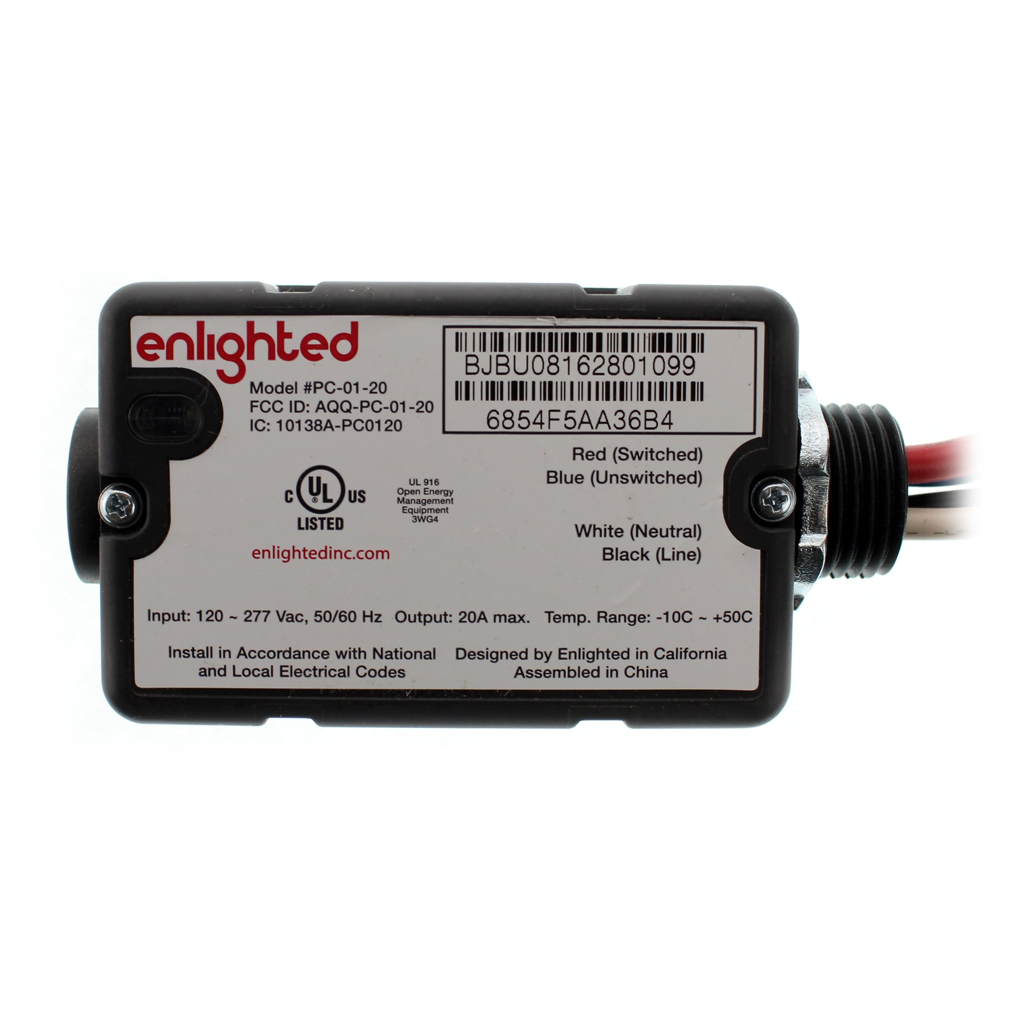Enlightened Lighting, ENLIGHTED LIGHTING PC-01-20 MAX-PLUG LOAD CONTROLLER, 120/277V, 20A, 4-WIRE