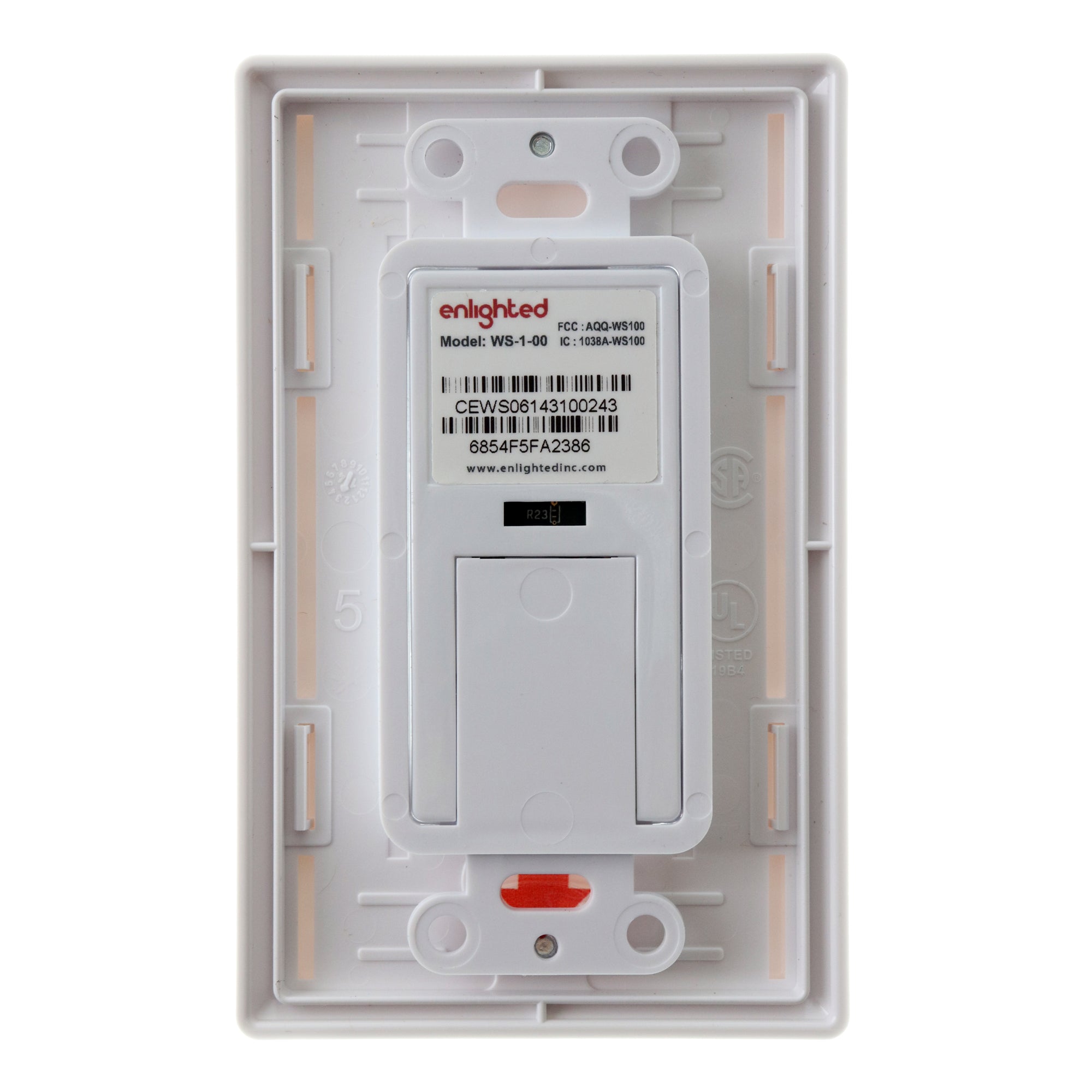 Enlightened Lighting, ENLIGHTED LIGHTING WS-1-00 WIRELESS ROOM CONTROLLER SWITCH, 4-BUTTON, WHITE