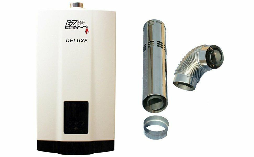 EZ Tankless, EZ Tankless EZDELUXENG 4.4 GPM 87500 BTU Natural Gas Indoor Tankless Water Heater with Vent Kit New