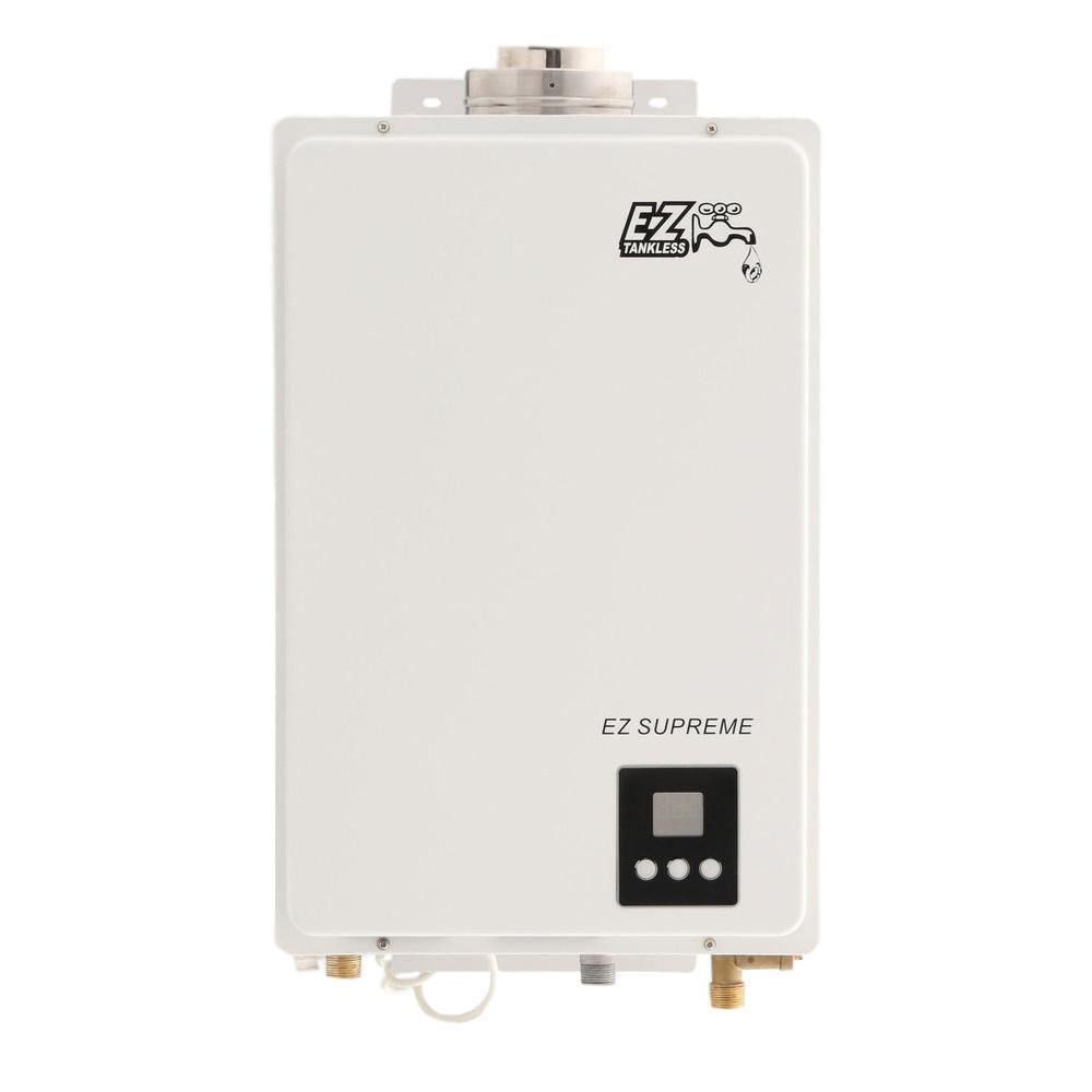 EZ Tankless, EZ Tankless EZSUPLPG Indoor Supreme on Demand 8.2 GPM 165000 BTU Liquid Propane Tankless Water Heater with Direct Vent Flue Pipe Kit New