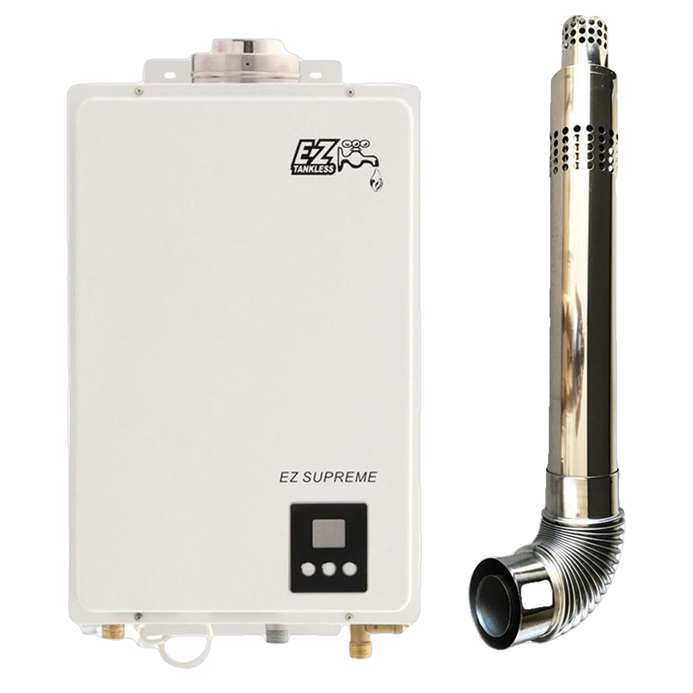 EZ Tankless, EZ Tankless EZSUPLPG Indoor Supreme on Demand 8.2 GPM 165000 BTU Liquid Propane Tankless Water Heater with Direct Vent Flue Pipe Kit New