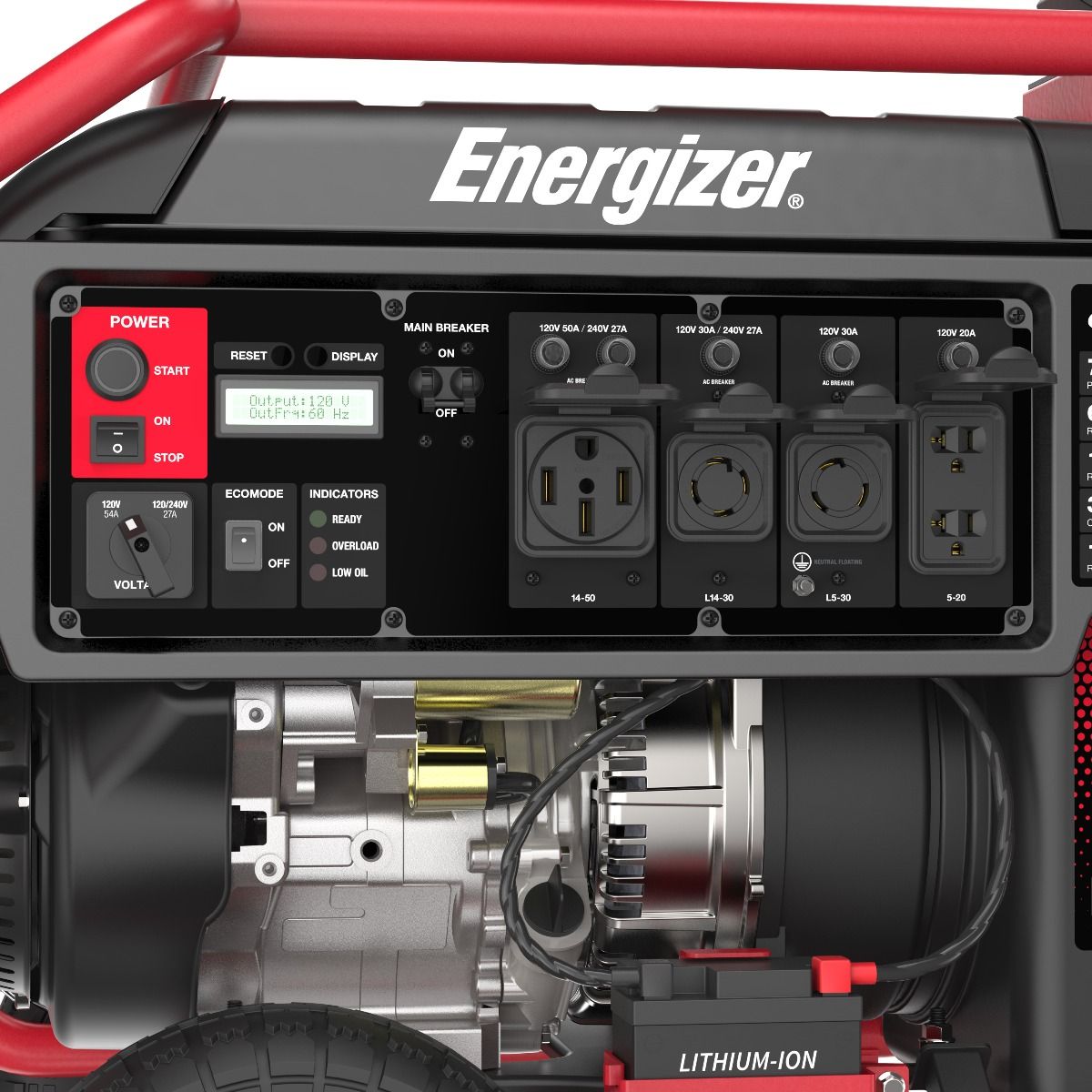 Energizer, Energizer eZV7500 6500W/7500W EFI 50 Amp Electronic Fuel Injection Electric Start Inverter Generator Manufacturer RFB
