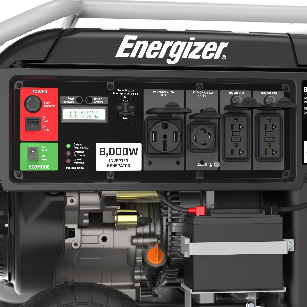 Energizer, Energizer eZV8000 6500W/8000W Gas Powered Electric Start Inverter Generator New
