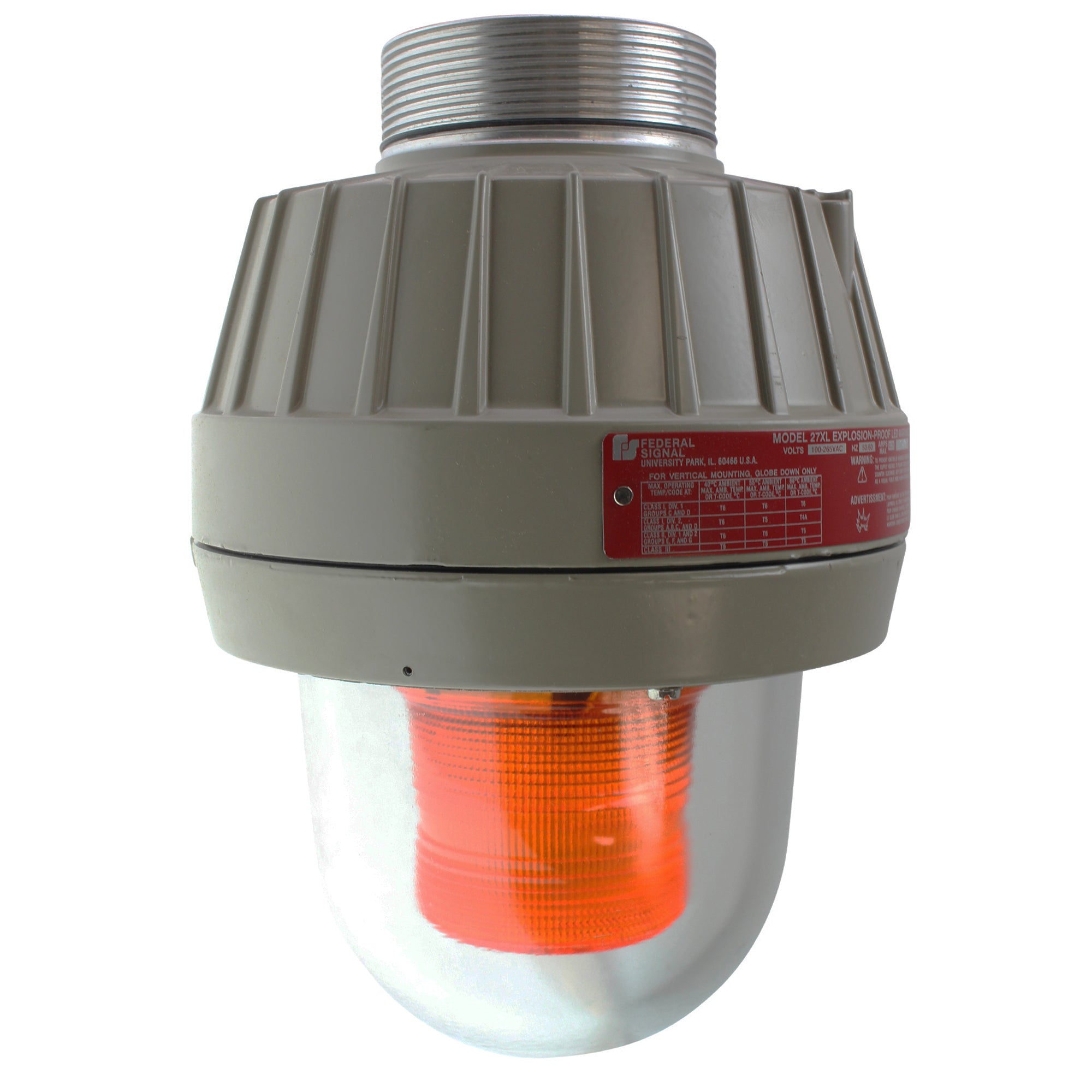 Federal Signal, FEDERAL SIGNAL 27XL-120-240A-MOD EXPLOSION-PROOF LED WARNING LIGHT, AMBER LENS