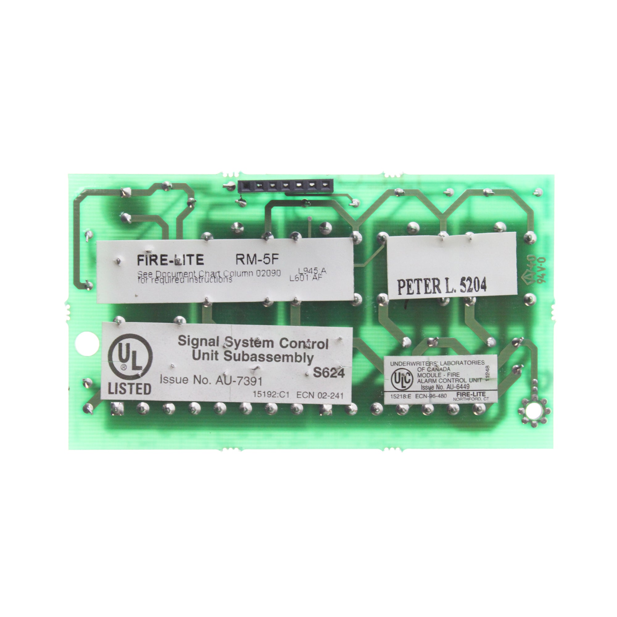 Fire Lite Alarms, FIRE-LITE RM-5F OPTIONAL FIVE-ZONE FORM-C RELAY MODULE CARD