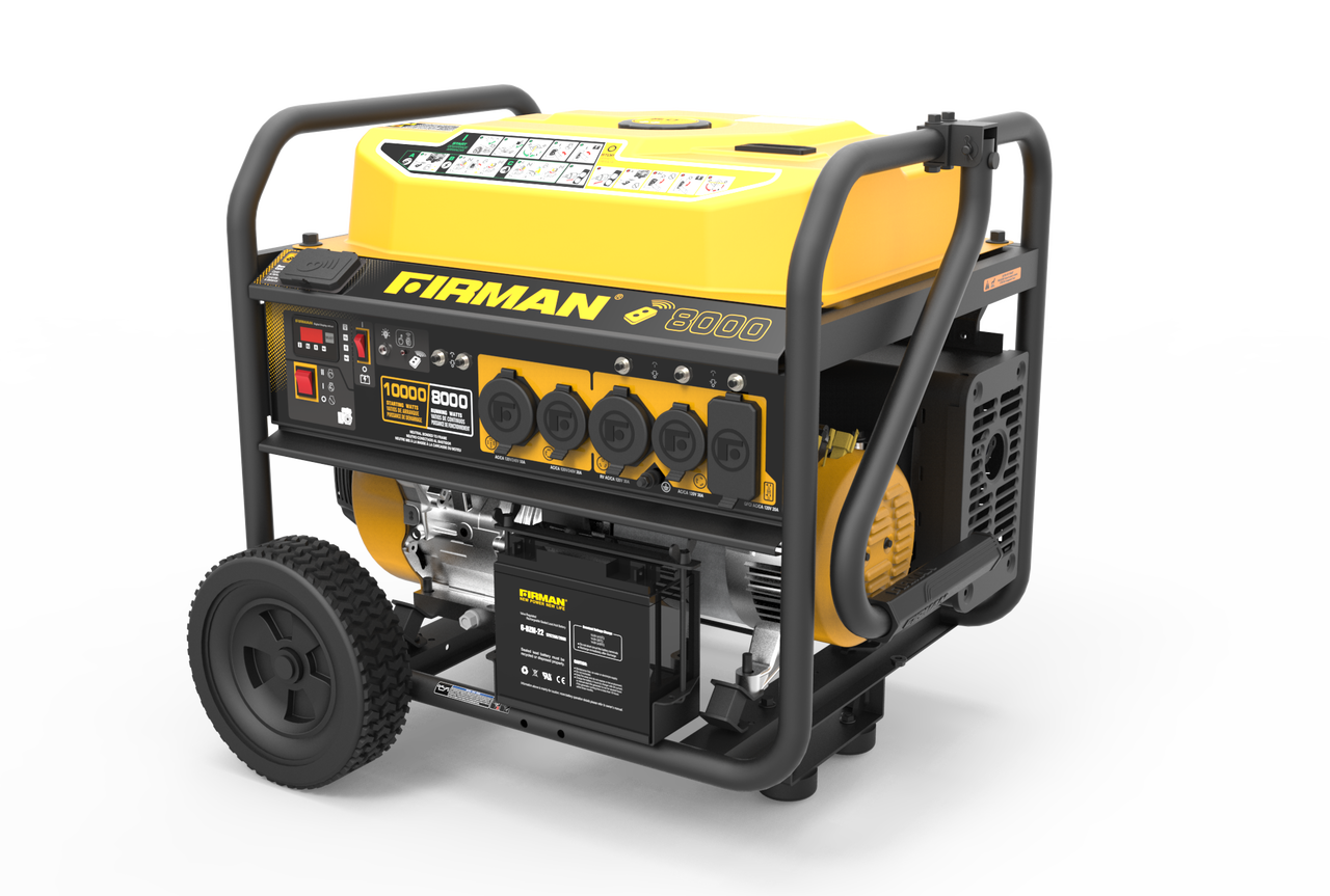 Firman, Firman P08005 8000W/10000W 50 Amp Remote Start Portable Gas Generator With Cover and Power Cord New