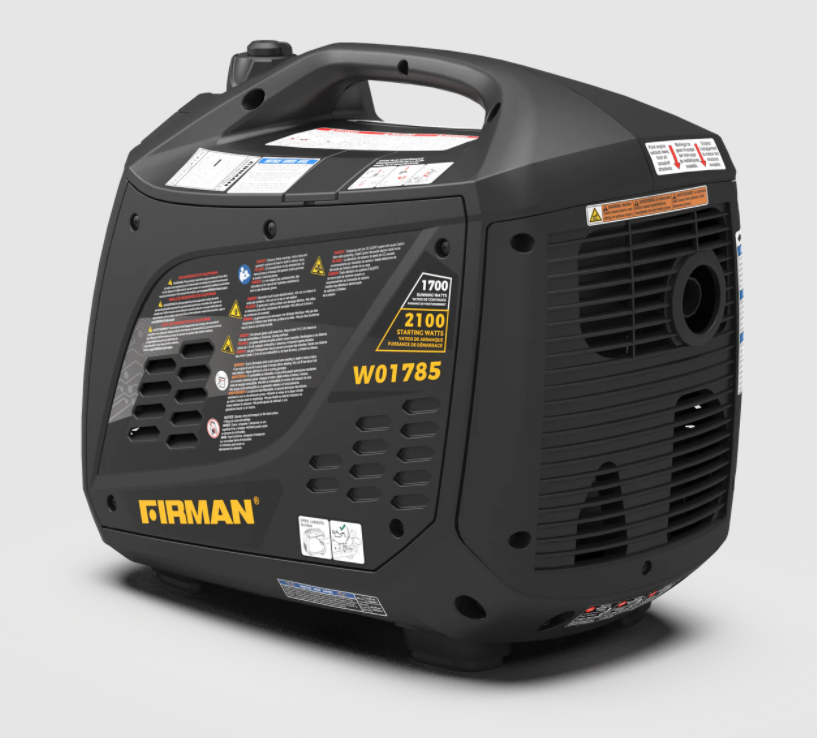 Firman, Firman W01785 1700W/2100W Gas Recoil Start Parallel Ready Inverter Generator With CO Alert New