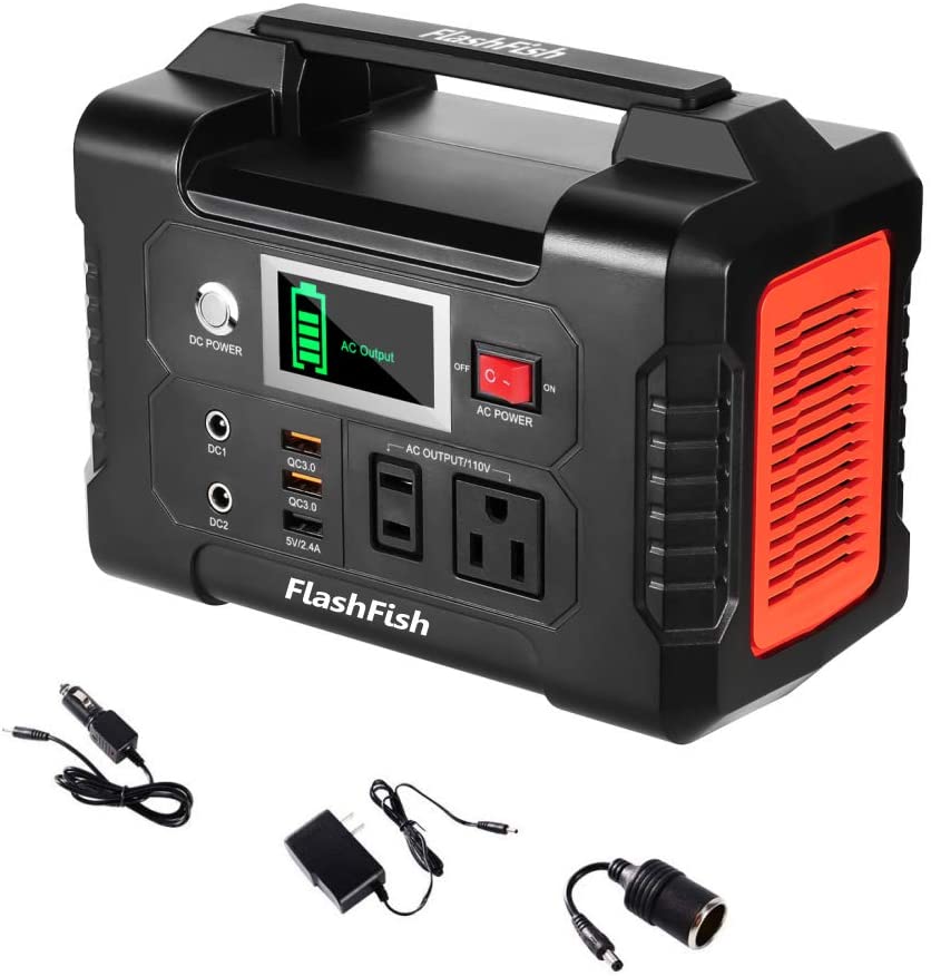 Flashfish, Flashfish 200W Portable Power Station 40800mah Solar Generator With 110V AC Outlet/2 DC Ports/3 USB Ports Backup Battery Pack New