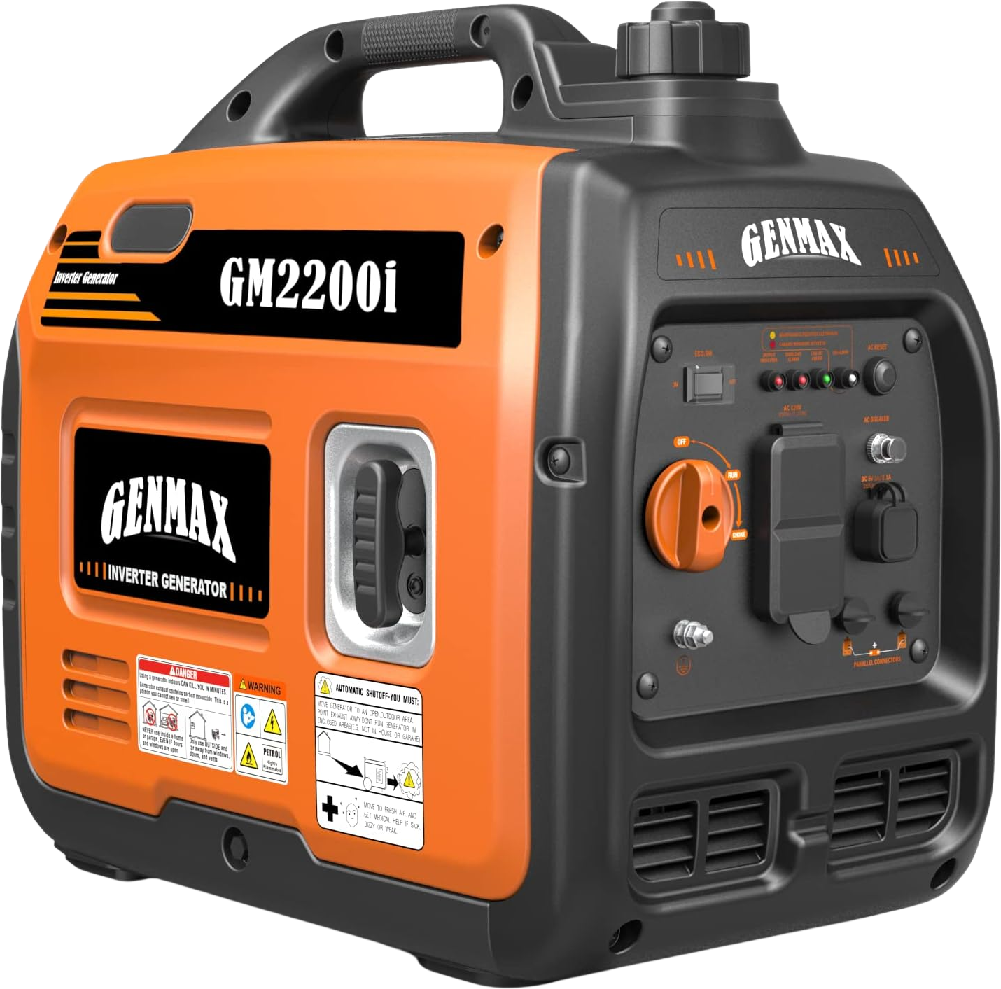 GENMAX, GENMAX GM2200i 20 Amp 1800W/2200W Gas Inverter Generator with CO Detect Parallel Ready New