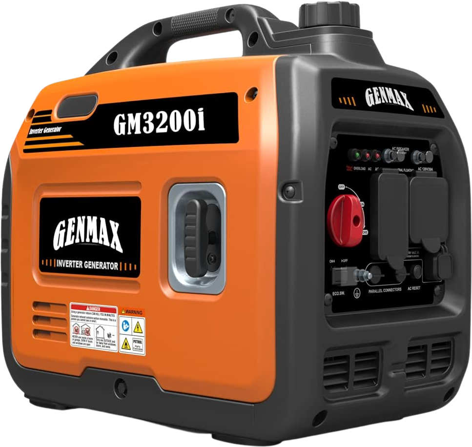 GENMAX, GENMAX GM3200i 30 Amp 2800W/3200W Gas Inverter Generator Parallel Ready New