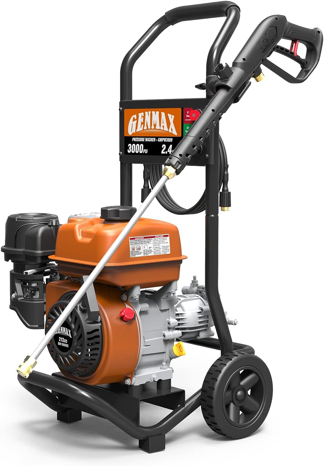 GENMAX, GENMAX GMGPW3000-H 3000 PSI and 2.4 GPM Gas Pressure Washer New