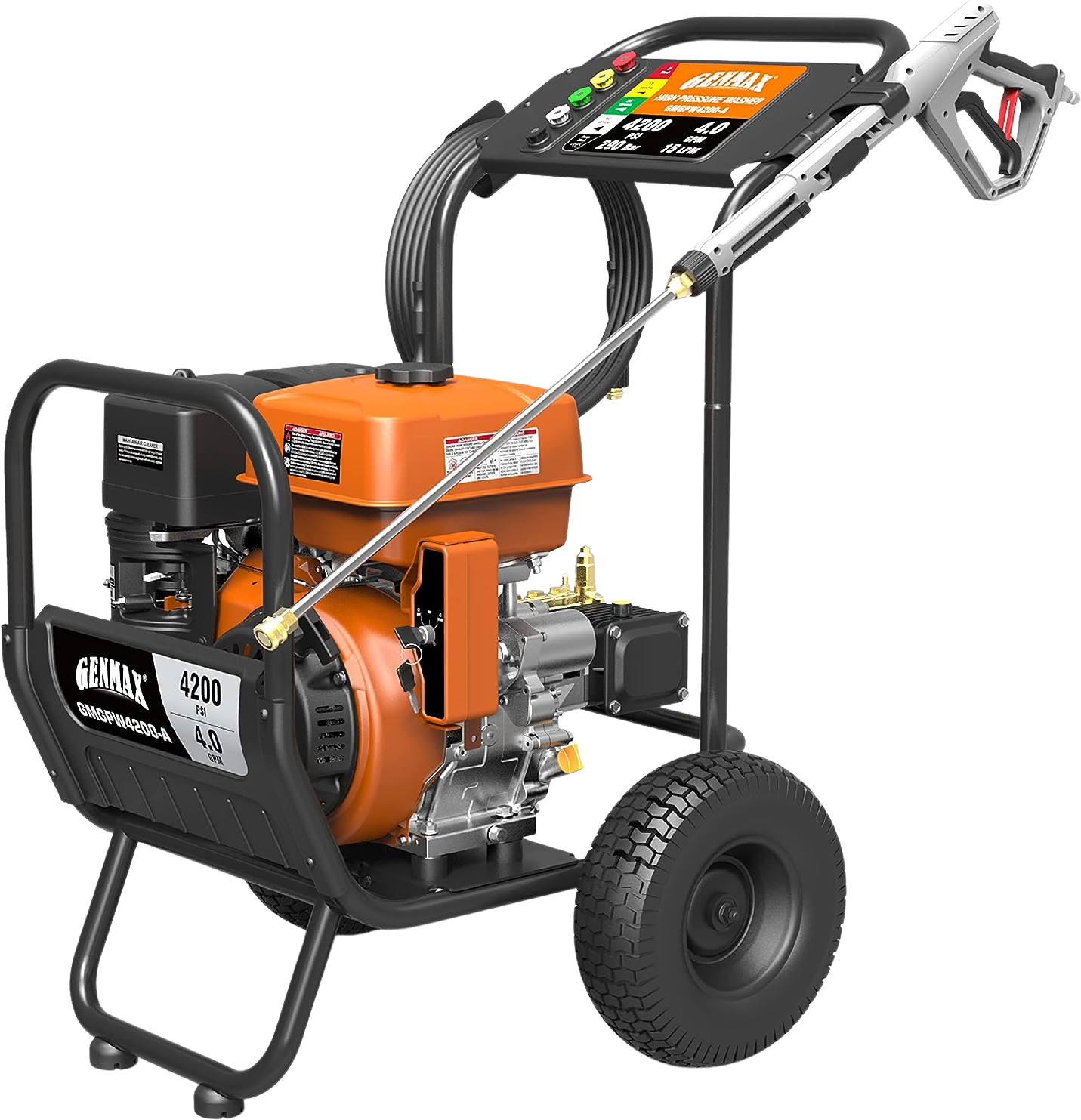 GENMAX, GENMAX GMGPW4200-A 4200 PSI and 4 GPM Gas Pressure Washer with Electric Start New