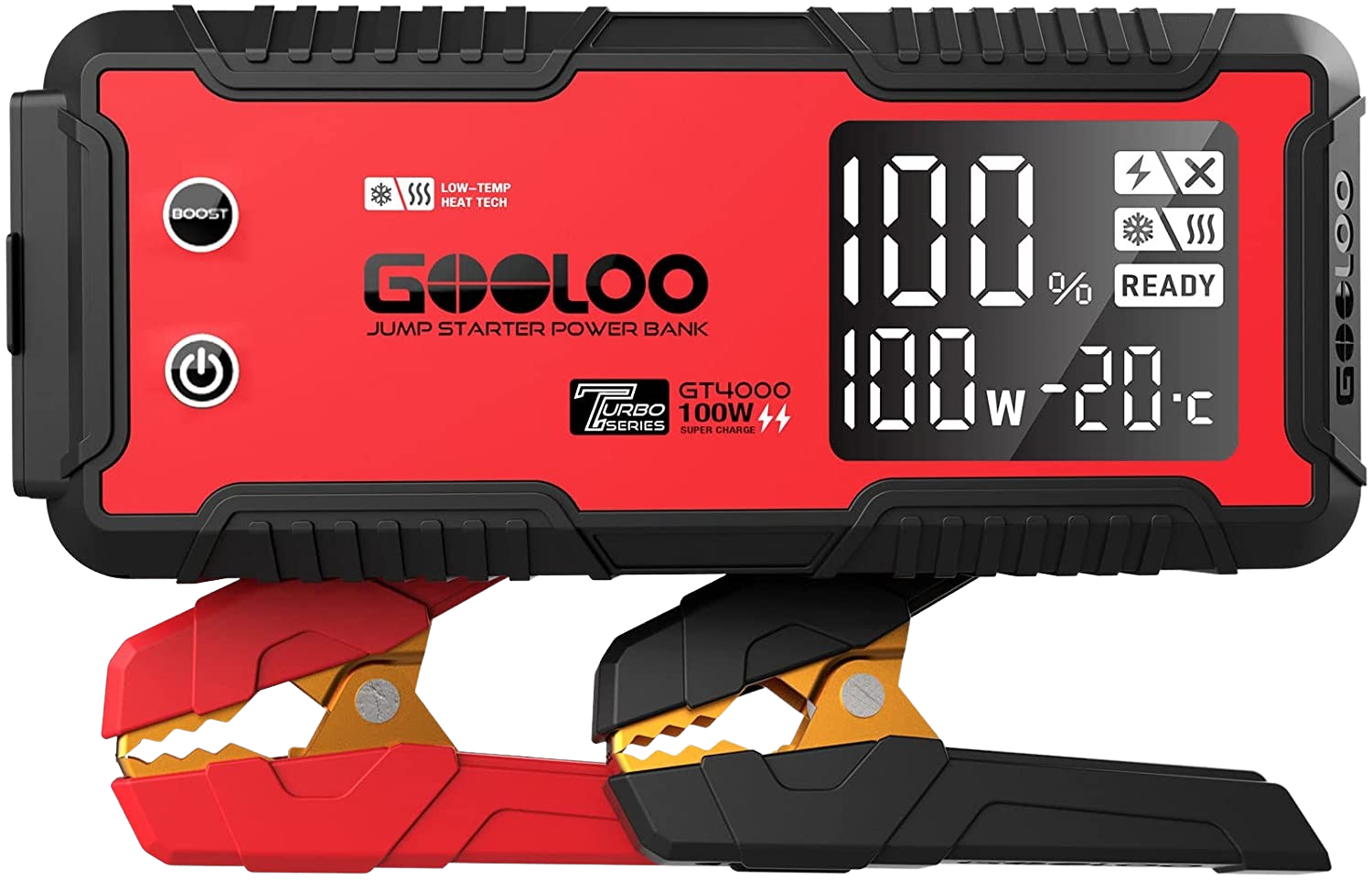 Gooloo, GOOLOO GT4000 Car Jump Starter 26800mAh Power Bank 12V Engine Box Charger With Pre-Heating Technology New