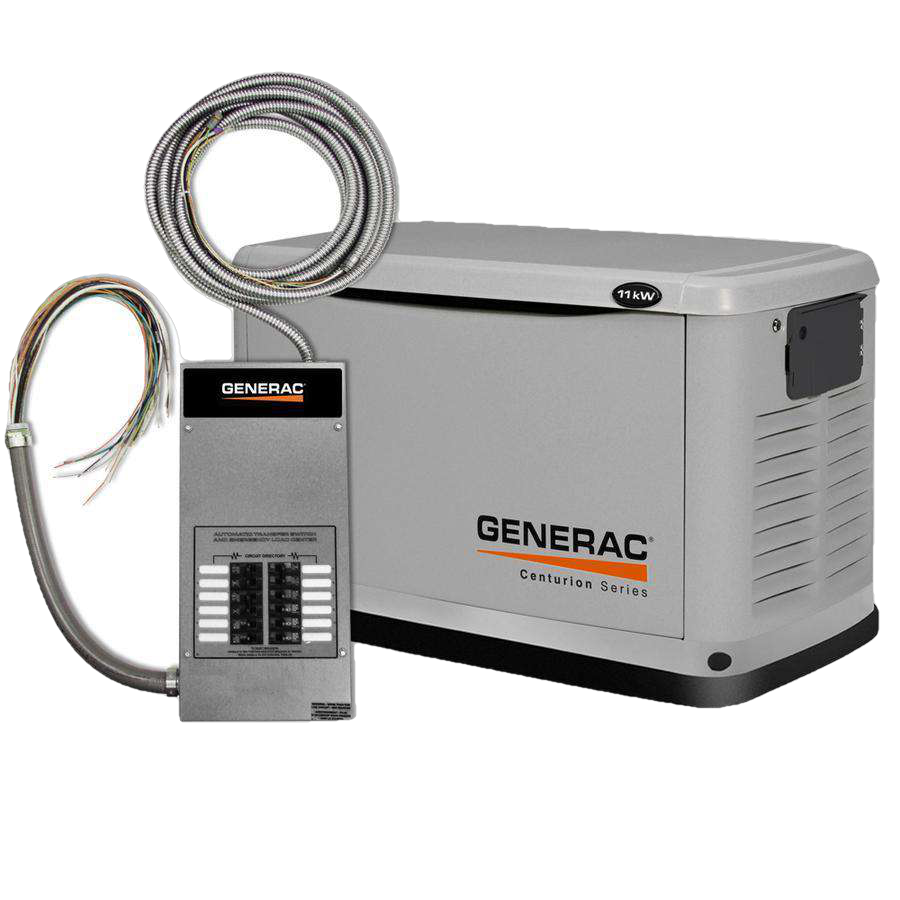 Generac, Generac 6440 11kW Guardian LP/NG Standby Generator w/ Automatic Transfer Switch New