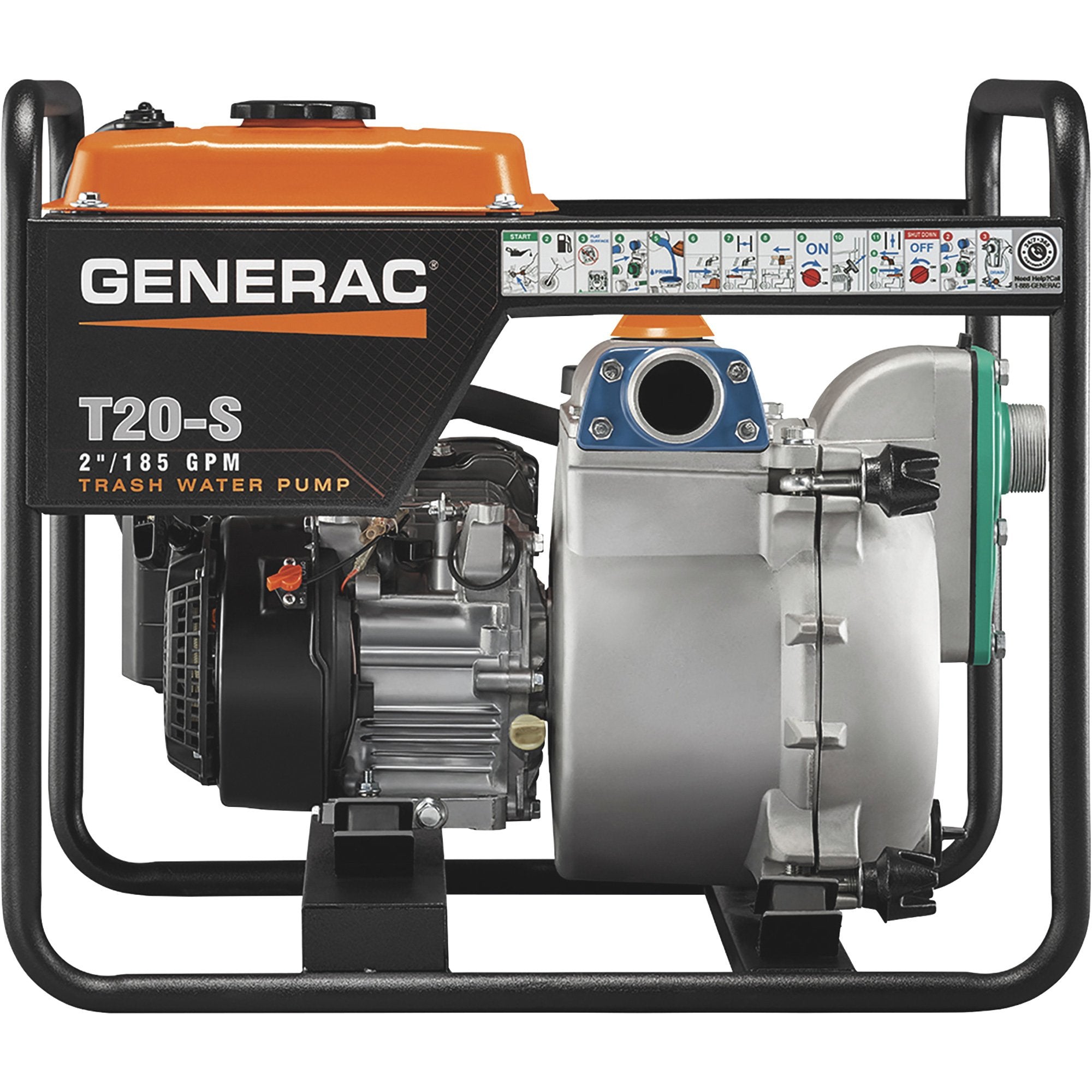 Generac, Generac 6920 T20-S 185 GPM 211cc  2" Subaru Engine Trash Pump New