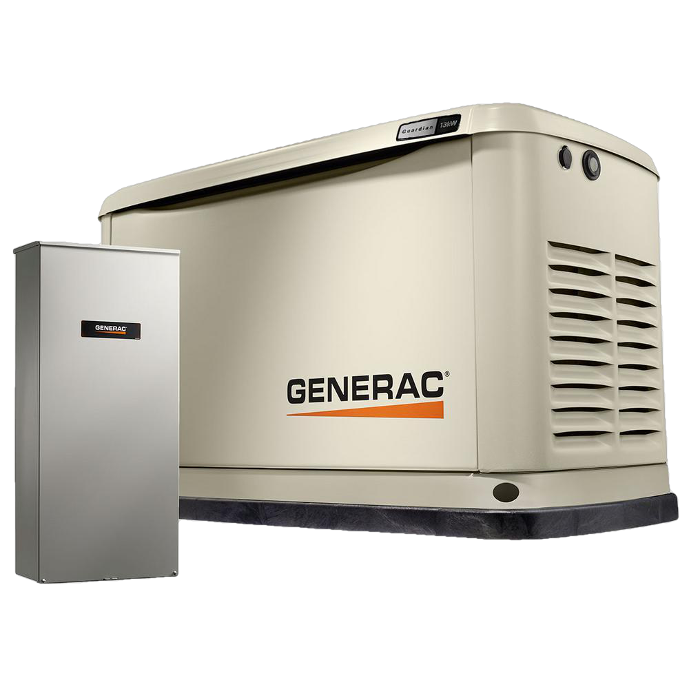 Generac, Generac 7174 13kW Guardian LP/NG Wi-Fi Standby Generator w/ 16C 100 amp Automatic Transfer Switch New