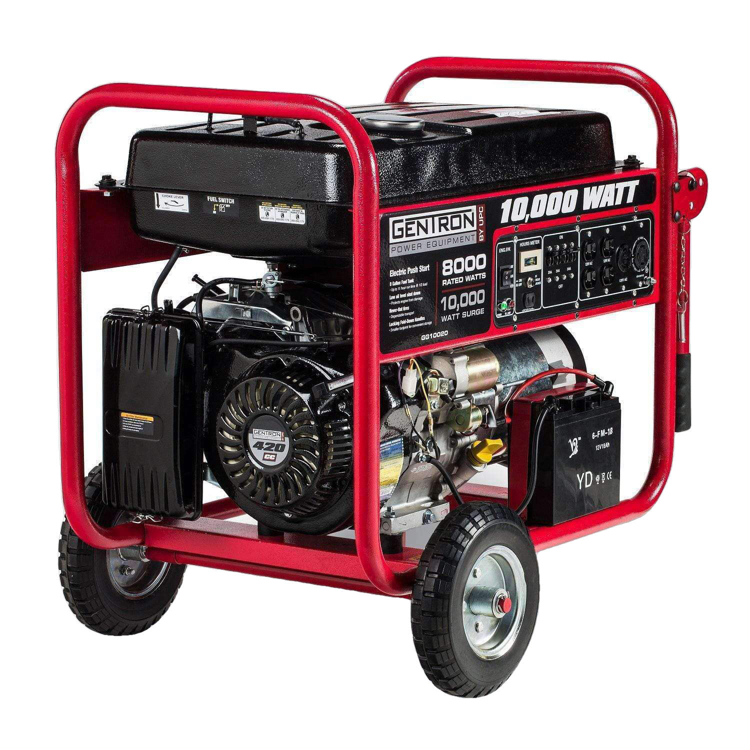 Gentron, Gentron GG10020C 8000W/1000W Electric Start Portable Gas Generator Carb Compliant New