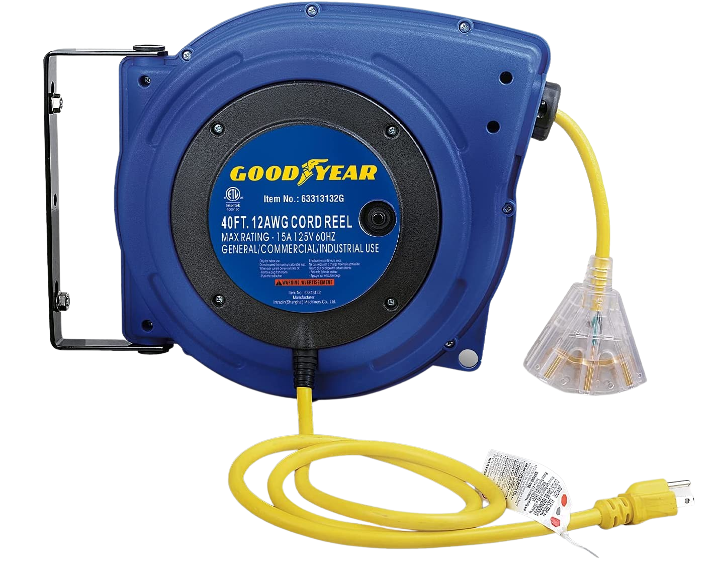 Goodyear, Goodyear 12 AWG x 40' Retractable Extension Cord Reel New