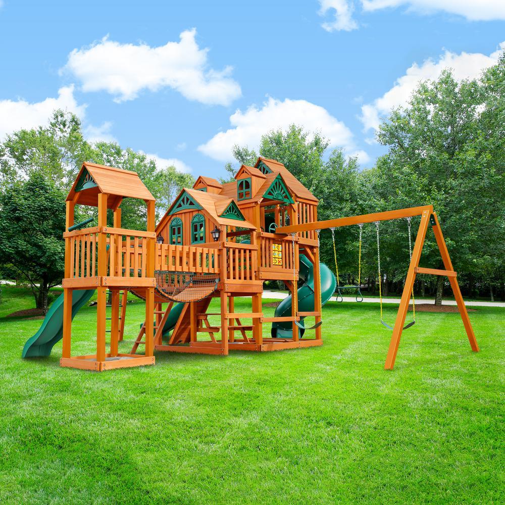 Gorilla Playsets, Gorilla Playsets 01-0090-AP Empire Extreme Cedar Swing Set and Residential Wood Playset New