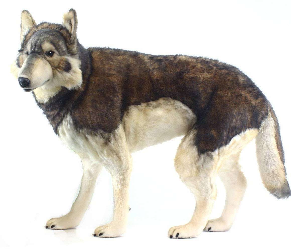 HANSA CREATIONS, Hansa Creations 5496 Realistic Standing Timber Wolf 40 Inch  Stuffed Animal Toy New