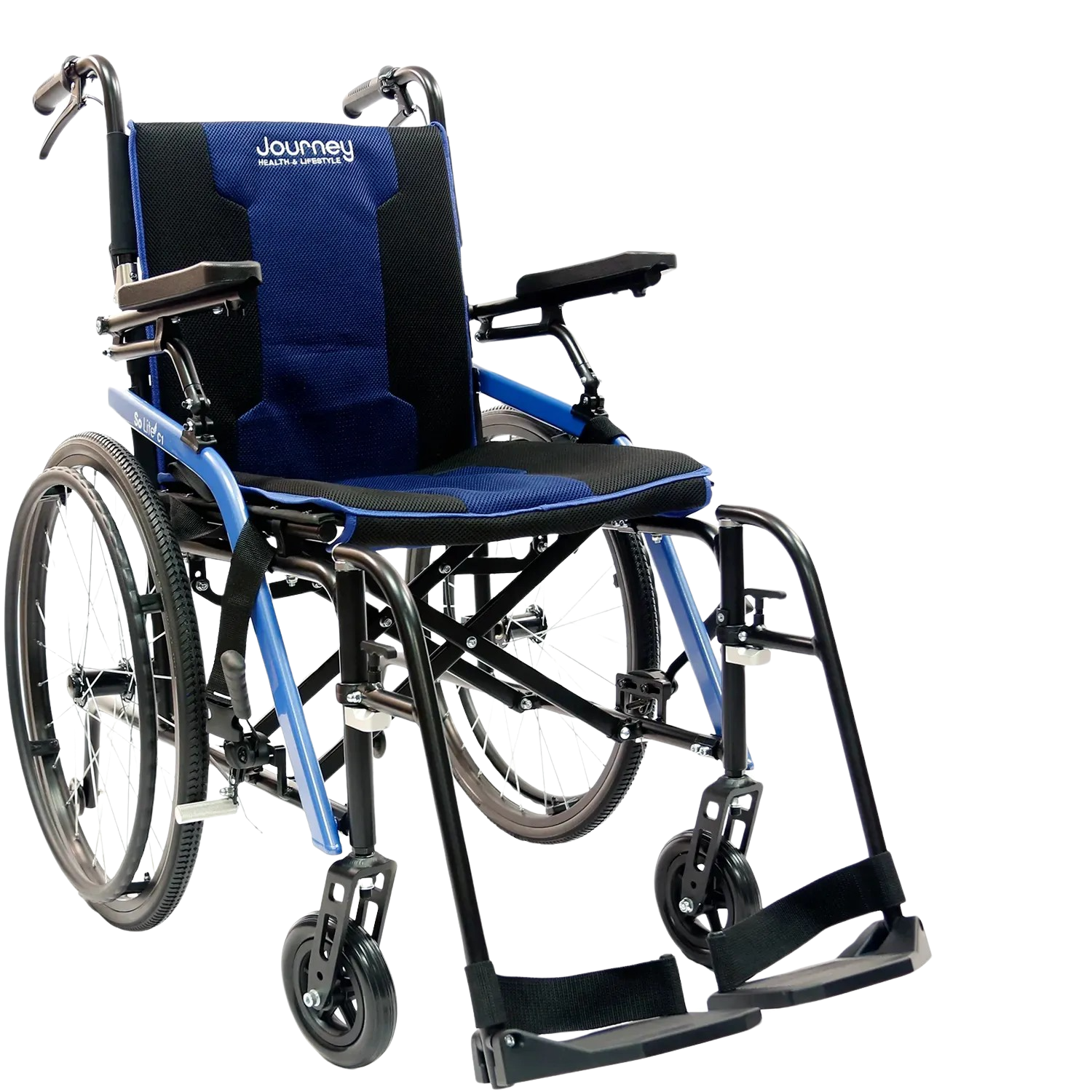 Journey, Journey So Lite Folding Wheelchair Super Lightweight with Padded Seat and Dual Hand Brakes 08480 New