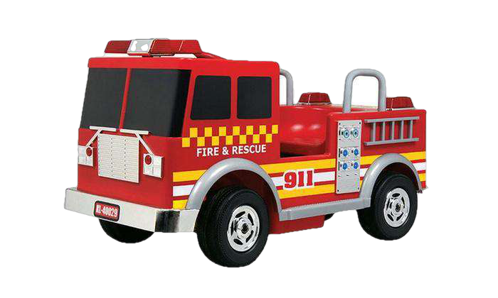 Kalee, Kalee BTU078 Fire Truck 12V Ride On Toy With PA System Lights and Sounds Red New