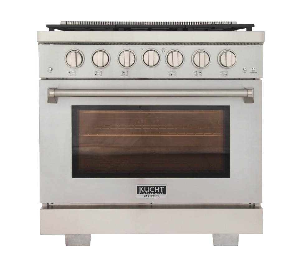 Kucht, Kucht KFX360 36" Professional Gas Range with 6 Sealed Burners and Convection Oven with NG & LP Options New