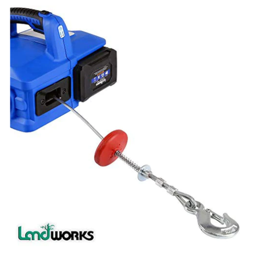 Landworks, Landworks GUO036 48V 2Ah 1/2 Ton Capacity 20' Steel Braided Cable Electric Towing Winch New