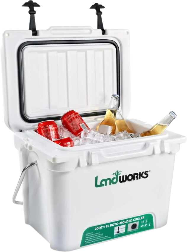 Landworks, Landworks GUT145 Rotomolded Ice Cooler 5 Gallon 3-5 Day Ice Retention With Bottle Openers New