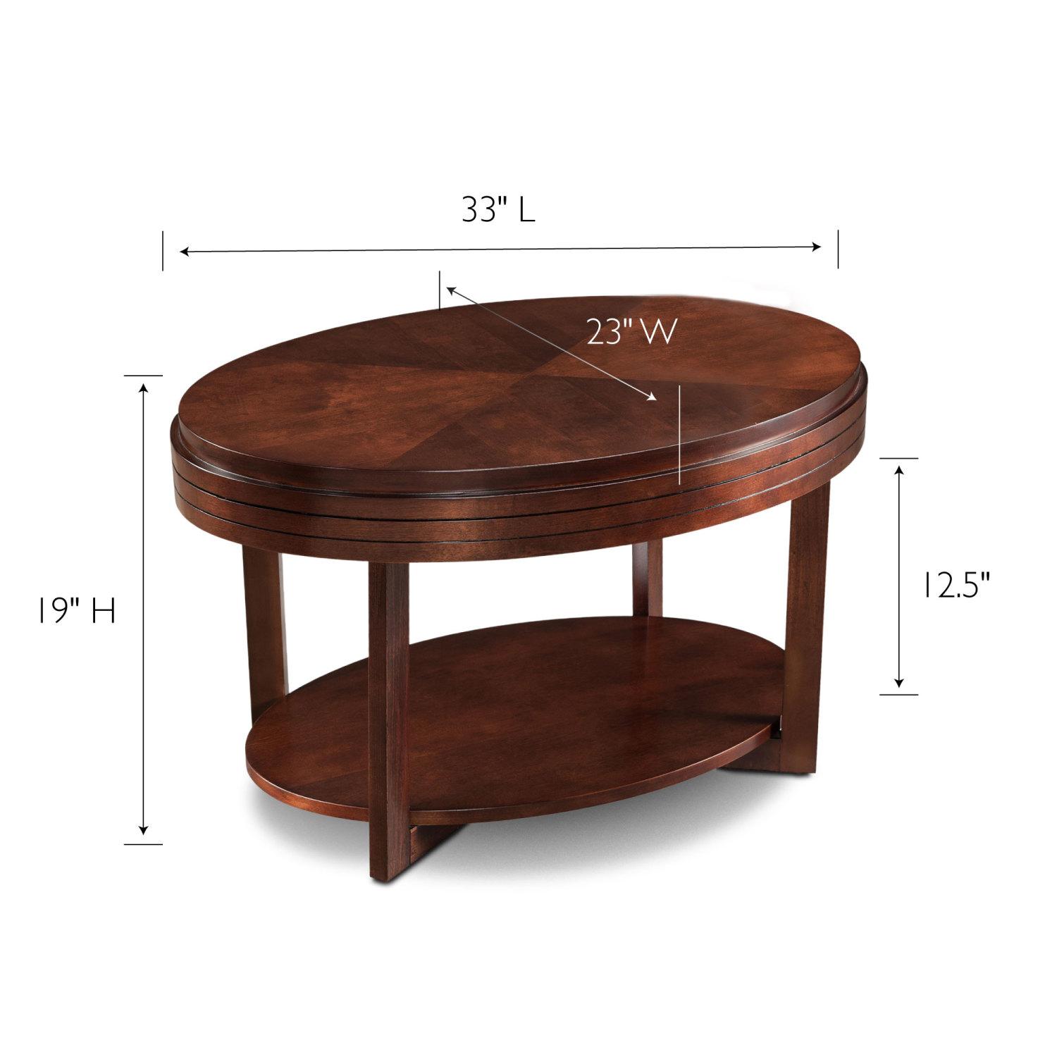 Leick Home, Leick Home 10109-CH Favorite Finds Oval Apartment Coffee Table in Chocolate Cherry New