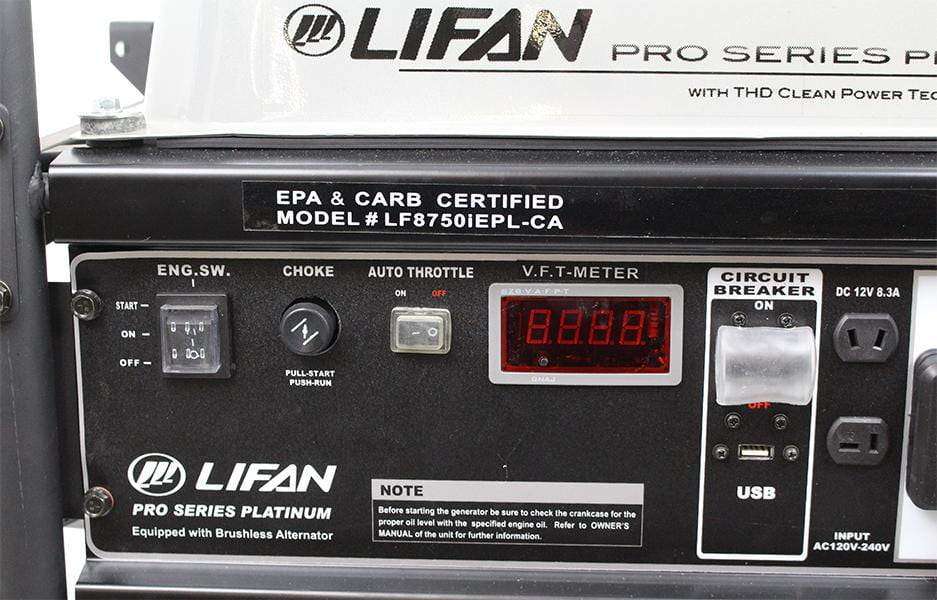 Lifan, Lifan LF8750iEPL-RV Platinum Series 8000W/8750W Electric Start Generator New