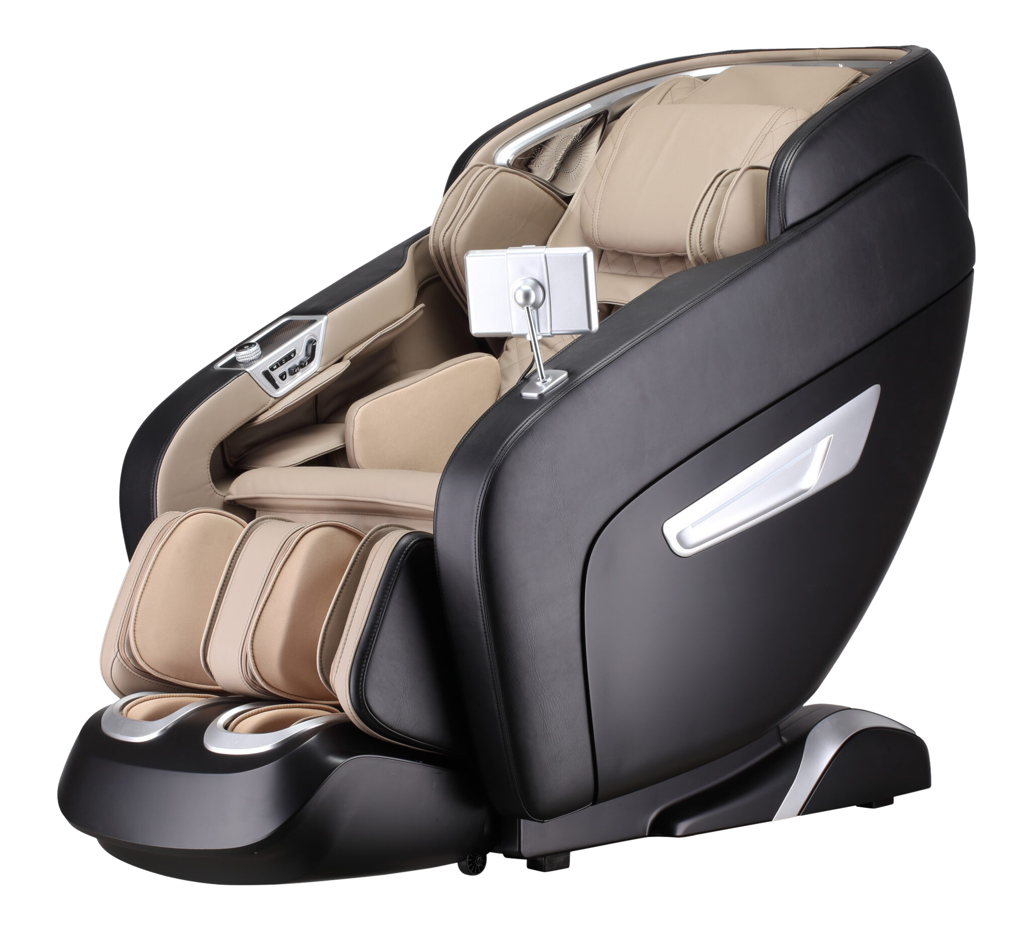 Lifesmart, Lifesmart 2-Toned 4D Ultimate Massage Chair with Bluetooth Speakers Black and Tan New