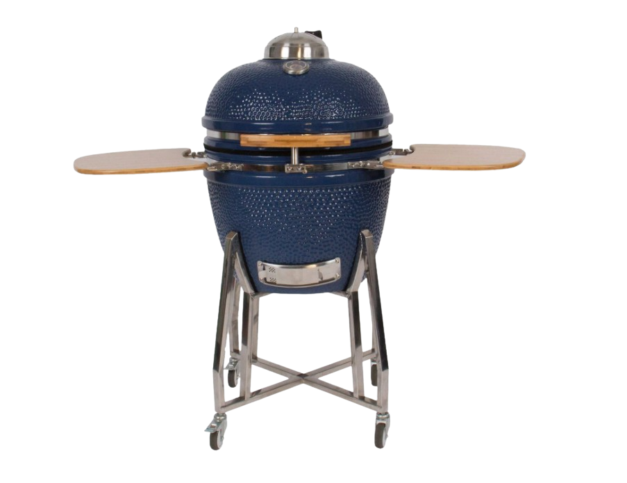 Lifesmart, Lifesmart Kamado SCS-K22B 22" Cooking Surface Charcoal Grill and Smoker with Electric Starter and Grill Cover in Blue New