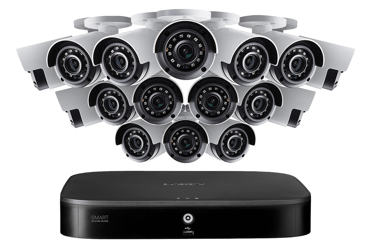 Lorex by Flir, Lorex 4KA166-2 16-Channel Security System w/ 16 4K (8MP) Cameras Color Night Vision Security Surveillance System New
