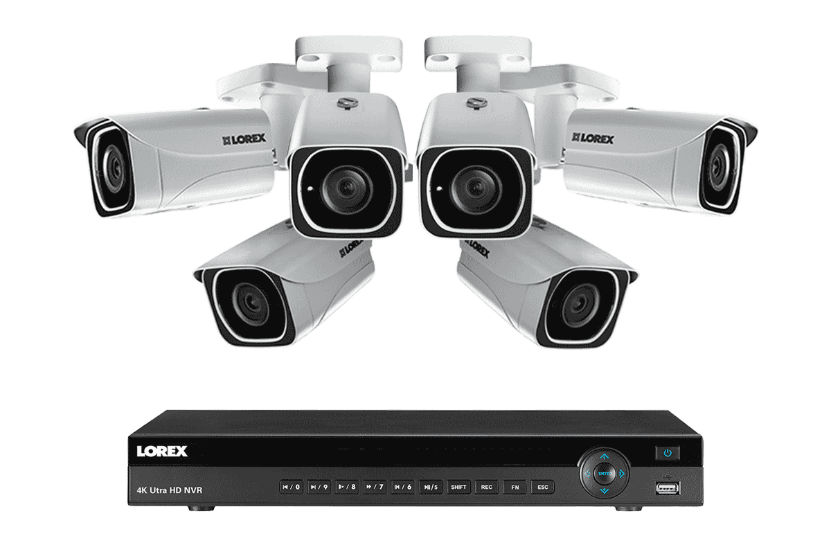Lorex by Flir, Lorex 4KHDIP86 6 Camera 8 Channel Indoor/Outdoor 4K Ultra HD IP Security Surveillance System New
