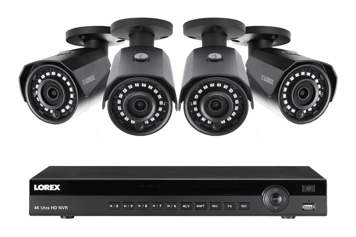 Lorex by Flir, Lorex HDIP84W 4 MP Outdoor 4 Camera 8 Channel 2K Surveillance Security System New