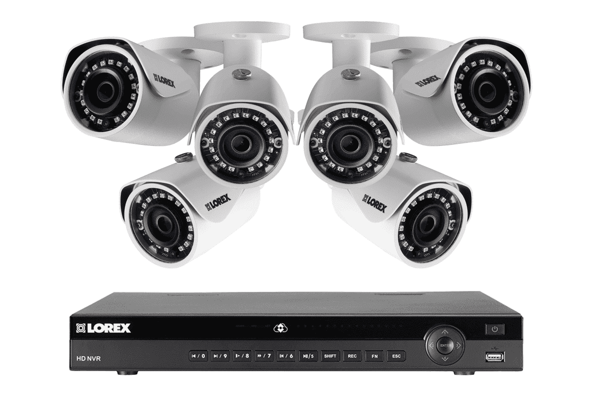 Lorex by Flir, Lorex HDIP86W 6 Camera 8 Channel Weatherproof 2K Resolution Security Surveillance System New