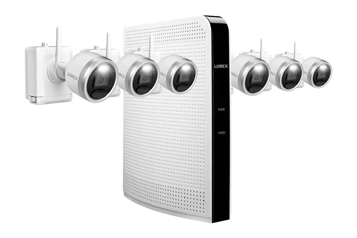 Lorex by Flir, Lorex LL222A81-6CM-E Wire Free Battery Powered 6 Camera 6 Channel Indoor/Outdoor Security Active Deterrence Surveillance System New