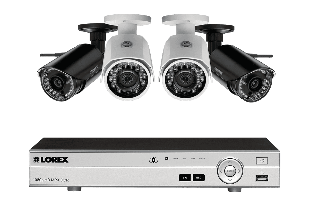 Lorex by Flir, Lorex LW422W HD 4 Camera 4 Channel DVR Indoor/Outdoor Surveillance Security System New
