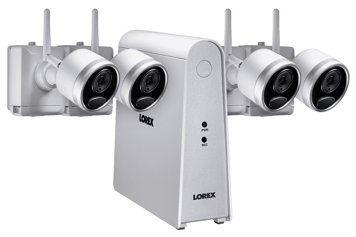 Lorex by Flir, Lorex LWF1080W-64 Wire Free Battery Powered 4 Camera 6 Channel Indoor/Outdoor Security Surveillance System New