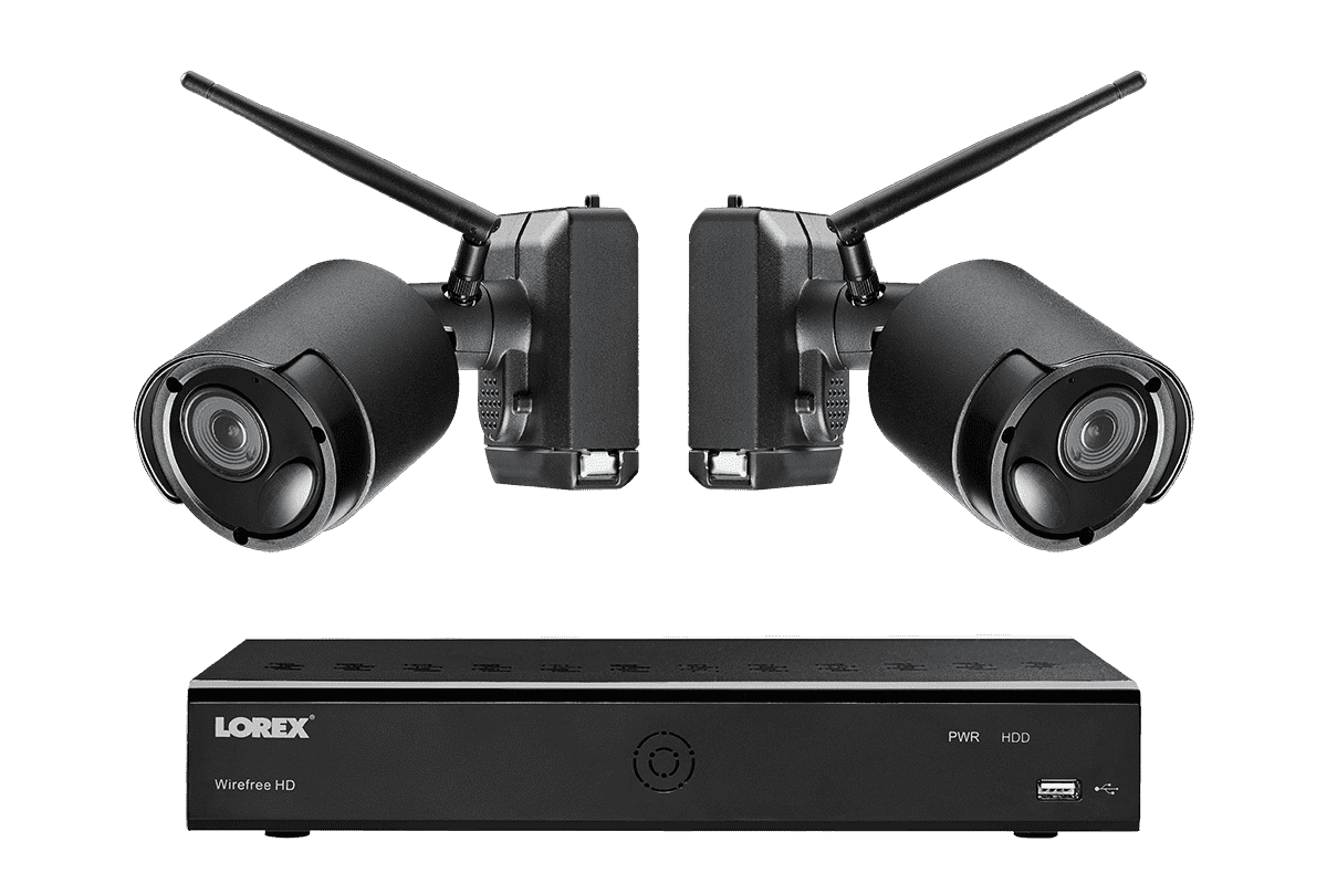 Lorex by Flir, Lorex LWF2080B-62 Wire Free Battery Two-Way Audio 2 Camera 6 Channel Indoor/Outdoor Security Surveillance System New