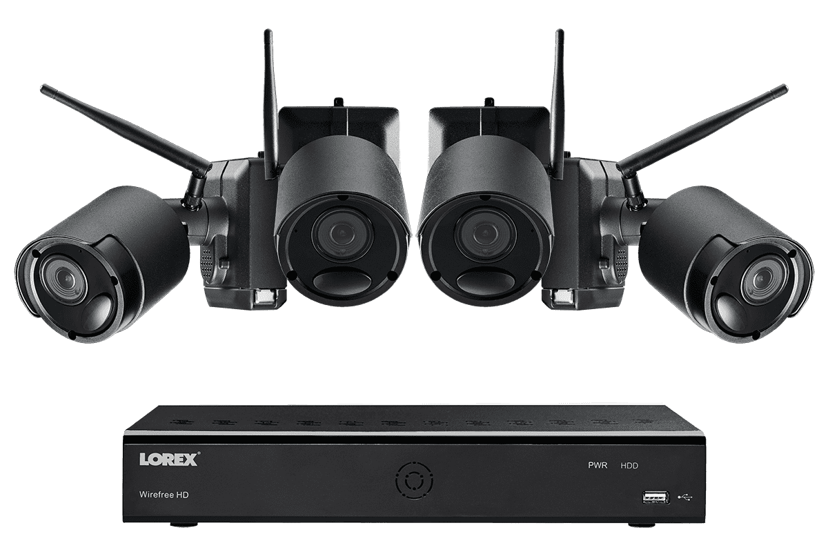 Lorex by Flir, Lorex LWF2080B-64 Wire Free Battery Two-Way Audio 4 Camera 6 Channel Indoor/Outdoor Security Surveillance System New