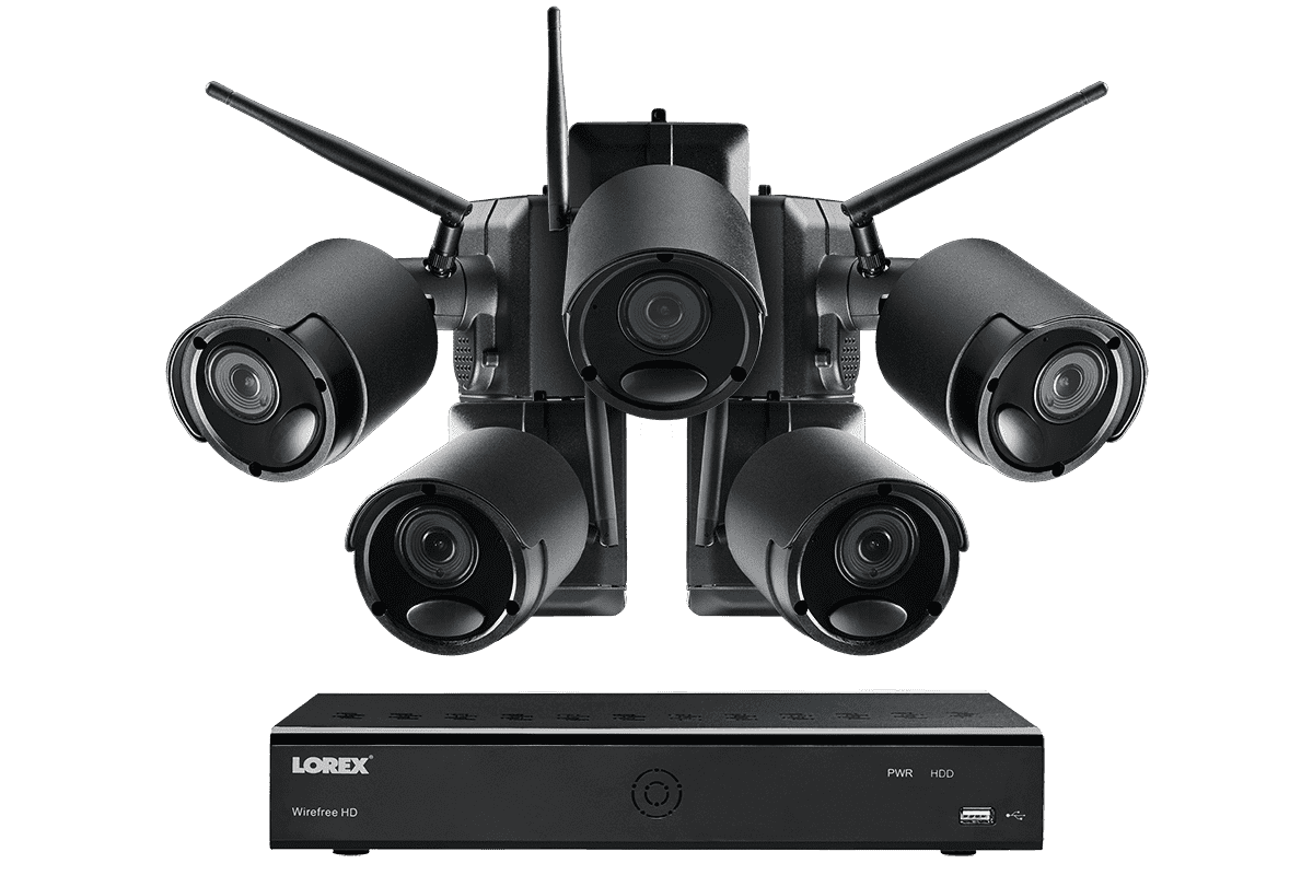 Lorex by Flir, Lorex LWF2080B-65 Wire Free Battery Two-Way Audio 5 Camera 6 Channel Indoor/Outdoor Security Surveillance System New