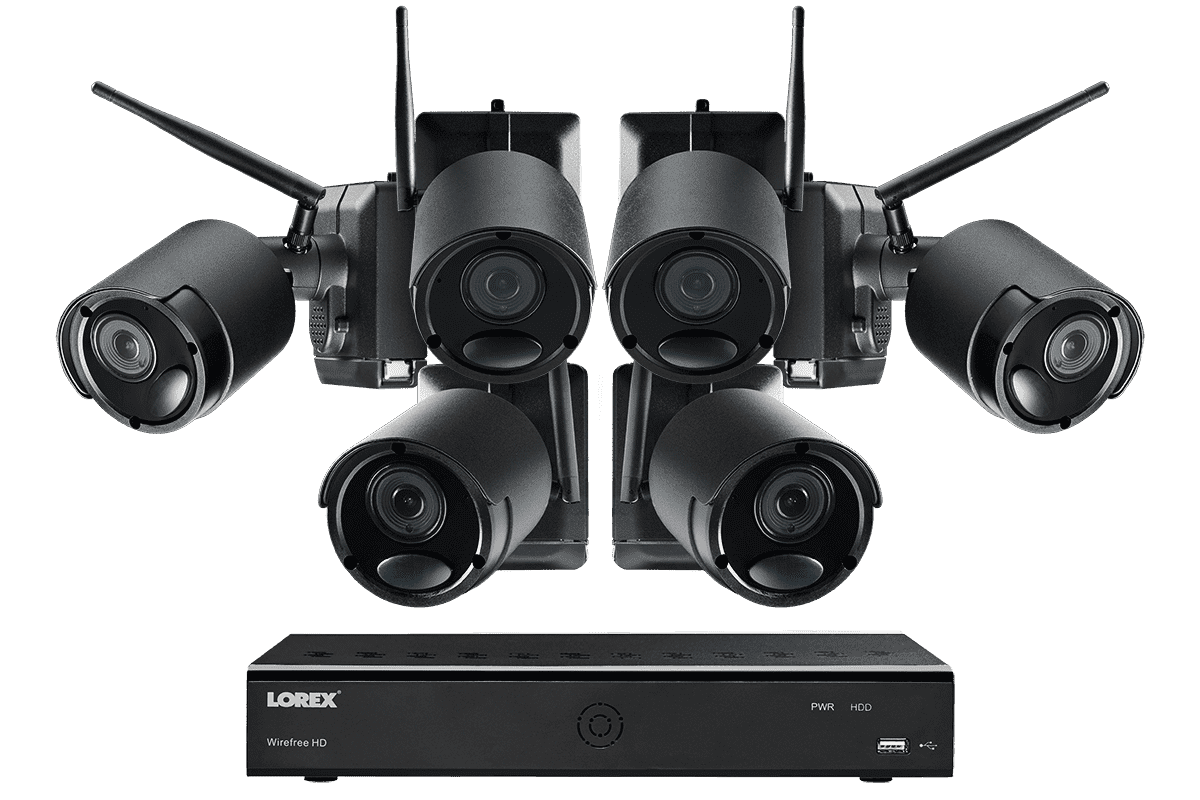 Lorex by Flir, Lorex LWF2080B-66 Wire Free Battery Two-Way Audio 6 Camera 6 Channel Indoor/Outdoor Security Surveillance Open Box
